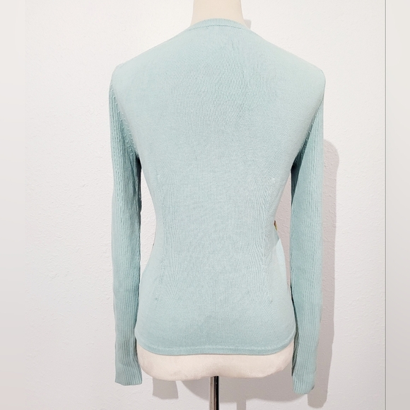 Michael Simon Chevron Knit Cardigan Sweater Women’s Small Silk Blend Embroidered - Picture 4 of 11